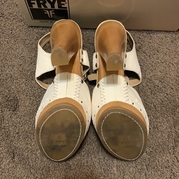 Frye white leather heels size 7 - Picture 6 of 9